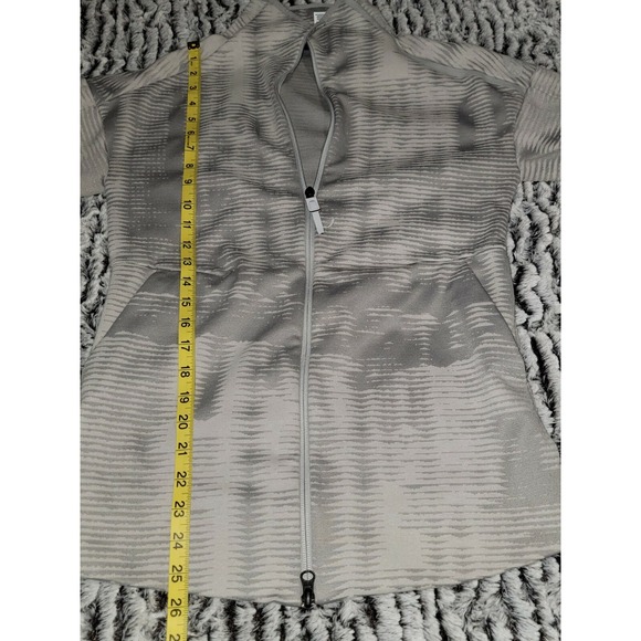 Adidas Full Zip Jacket Athletic Athleisure Gray Textured Pattern Men's Size S - Picture 6 of 8